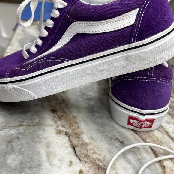 Vans Classic Purple and White Sneakers - Picture 2 of 4